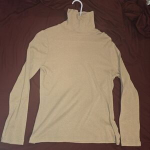 White Stag Beige Long Sleeve Sparkly Turtleneck
